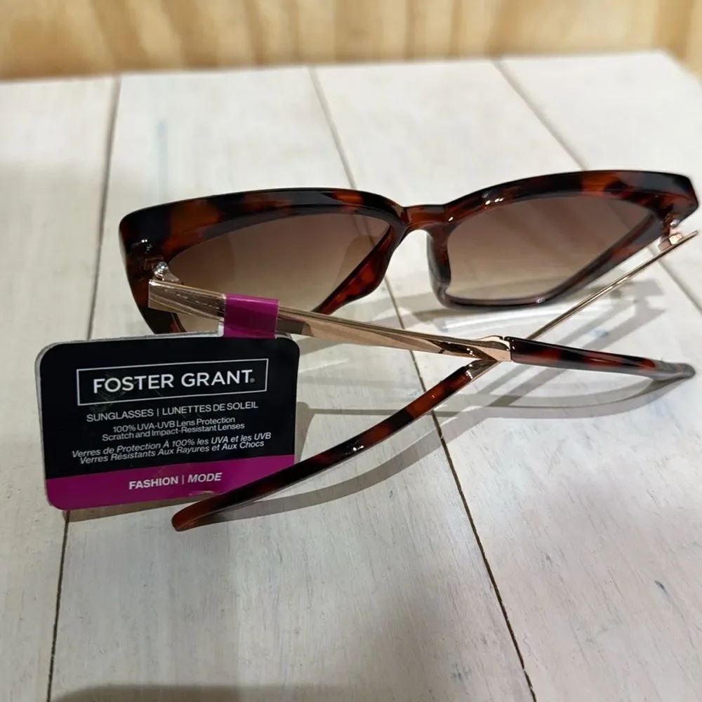 Foster Grant Cat Eye Sunglasses KG 20 06 TRT  Embedded Browns Tort Brand New